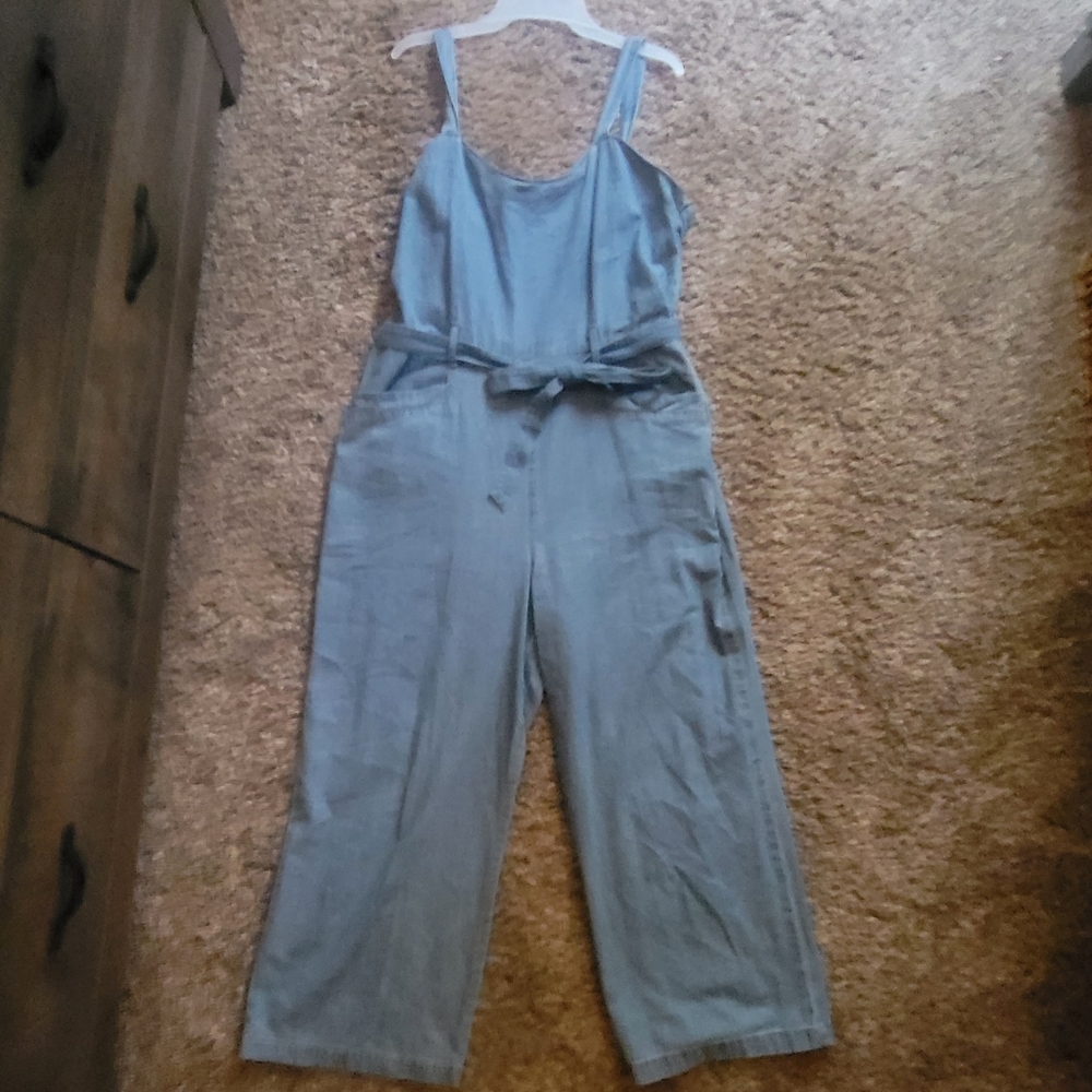 Denim Cropped Romper